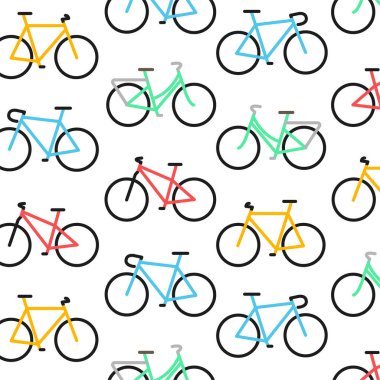 Beyaz arka planda Bisikletsiz Desen. Vektör İllüstrasyonu