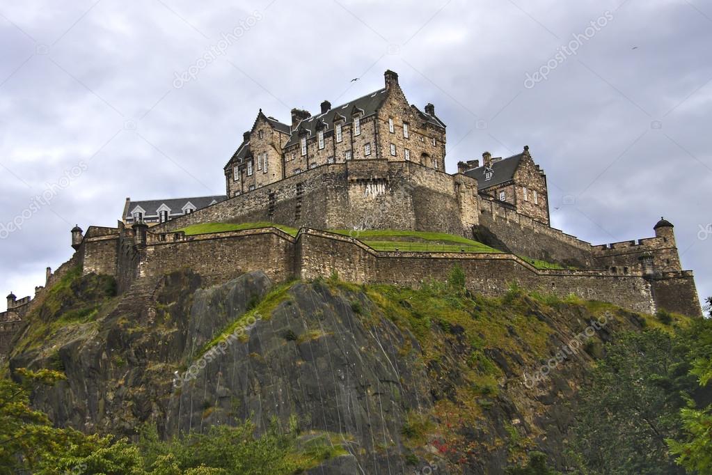 Edinburgh castle in a cloudy day, Scotland.