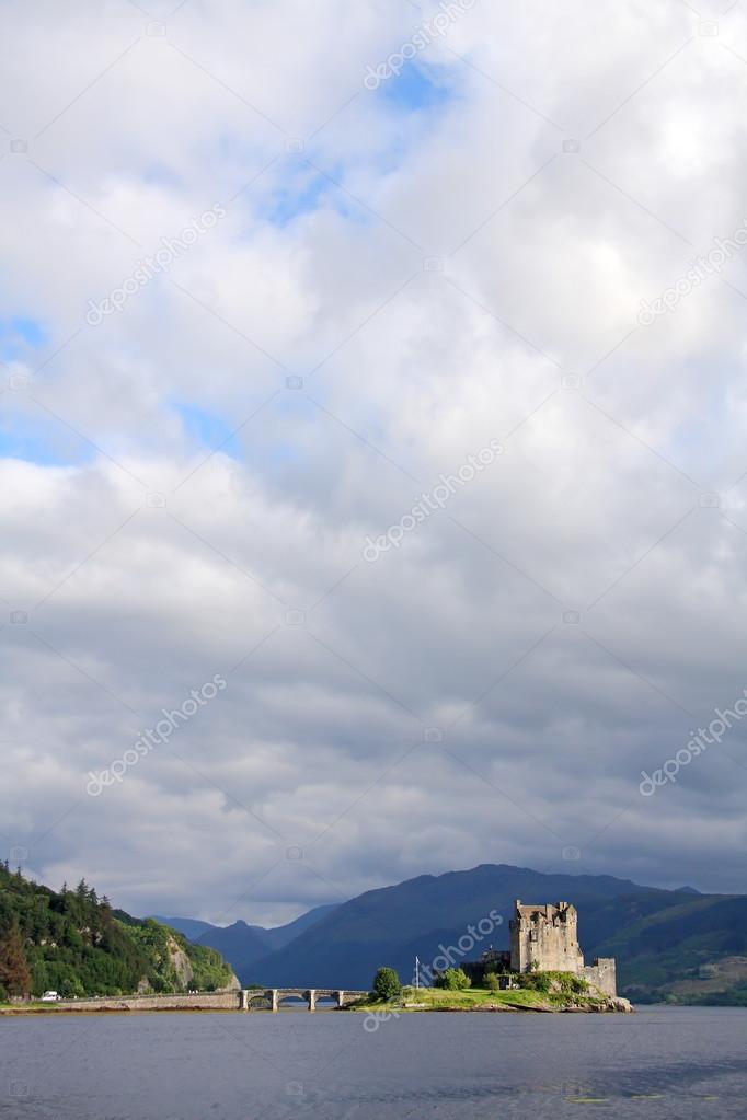 Eilean donan castle in a cloudy day, Scotland. UK.