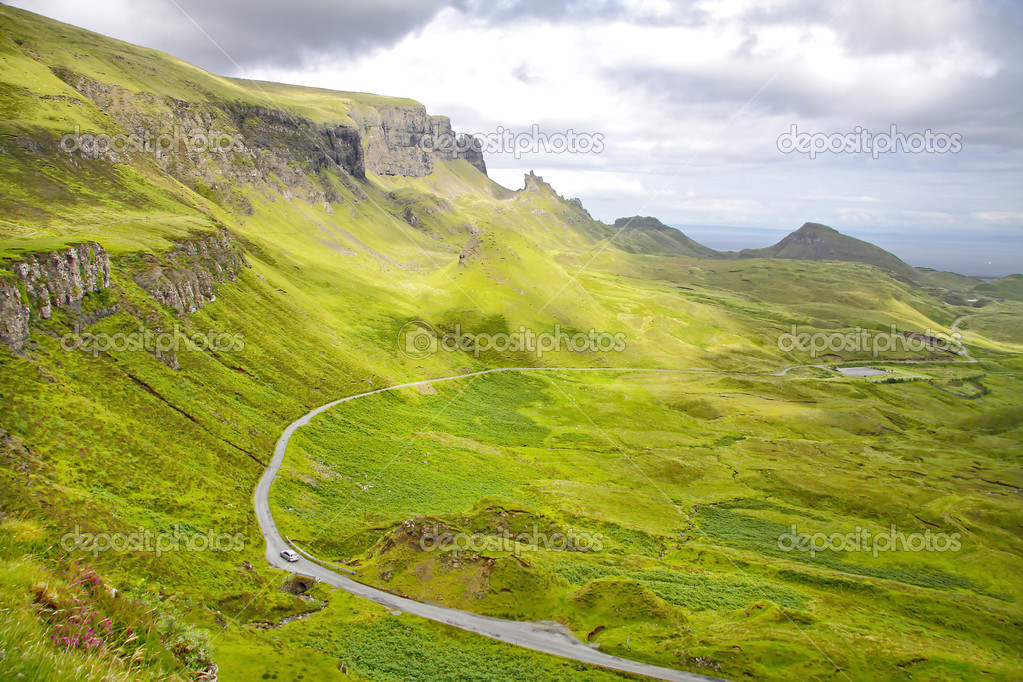 Road in Quirang, Isle of Skye, Scotland. UK.