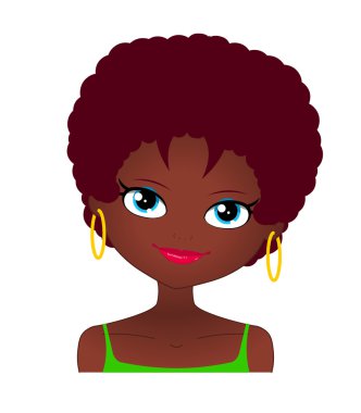 Smiling African Girl With Curls