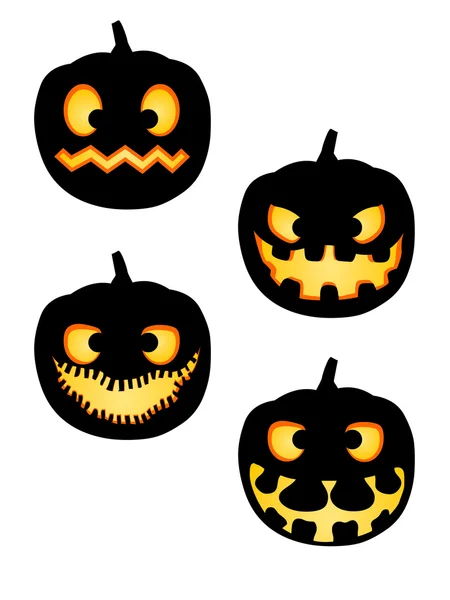 Pack Silhouettes de citrouille Halloween — Image vectorielle