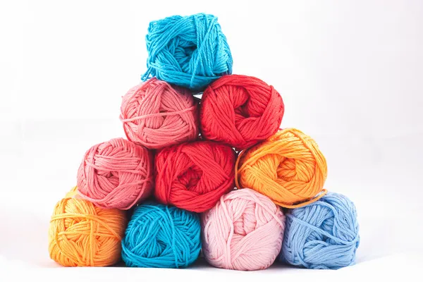 Pile of colorful skeins — Stock Photo, Image