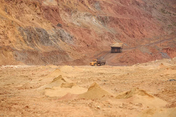 Mineração Céu Aberto Parte Fluxo Trabalho Uma Mina Minério — Fotografia de Stock