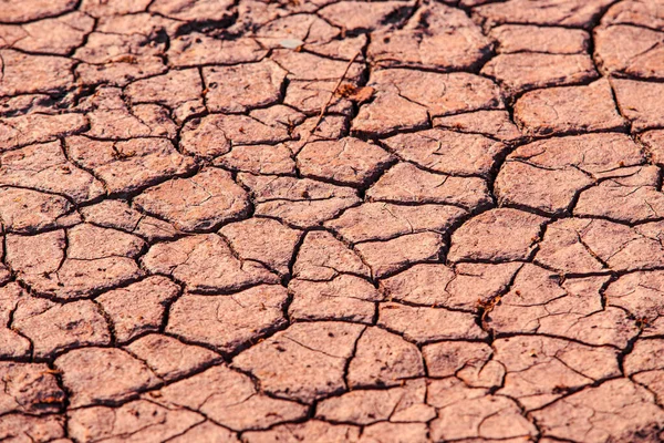 Cracked Red Earth Drought Texture Earth Drought Long Time Rain — Stock Photo, Image