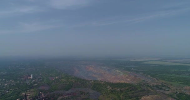 Velký Lom Těžba Nerostů Metodou Open Pit Technologický Proces Metalurgie — Stock video