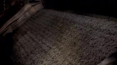 Demir cevheri parçalarını ayırmak için pelet tarama işlemi. Minerallerin işlenmesinde kullanılan teknolojik sürecin bir parçası. Metalurji için ham madde.