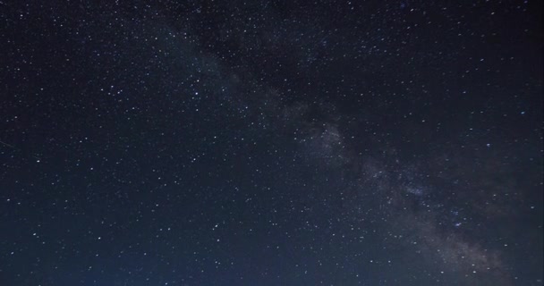 Cielo Estrellado Una Noche Oscura Movimiento Nocturno Estrellas Vía Láctea — Vídeos de Stock