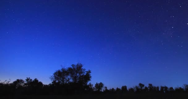 Sterrenhemel Van Zonsondergang Tot Donker Nachtelijke Beweging Van Sterren Een — Stockvideo