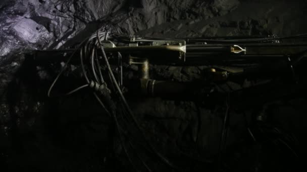 Process Drilling Wells Iron Ore Mine Part Technological Process Mining — Wideo stockowe