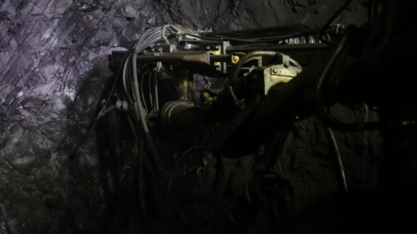 Process Drilling Wells Iron Ore Mine Part Technological Process Mining — Vídeos de Stock
