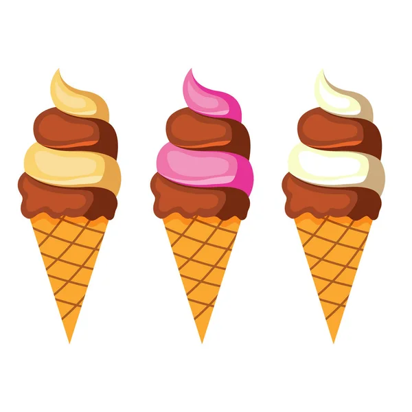 Illustratie Vectorgrafiek Van Cartoon Ice Cream Illustration Set Vector Perfect — Stockvector