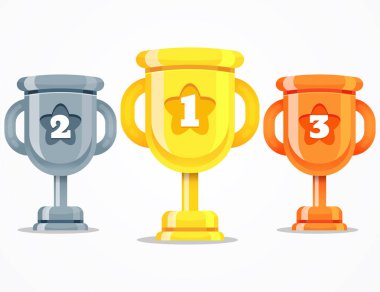 Şampiyonlar Kupası 'nın illüstrasyon vektör grafiği. Web sitesi için mükemmel, çocuk kitapları kapağı, çocuk kitabı illüstrasyonu, oyun illüstrasyonları, oyun değeri, animasyon, vs.