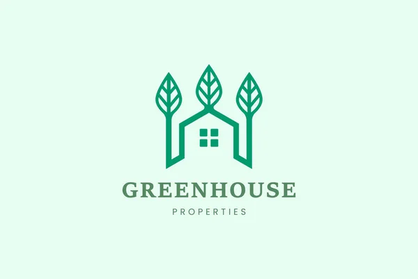 Casa Árvore Folha Logotipo Modelo Para Hipoteca Negócio Imobiliário —  Vetores de Stock