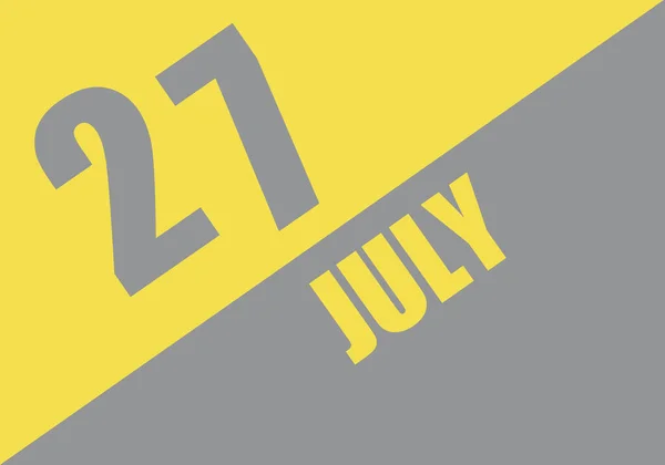 トレンディーな色でカレンダー2021年7月27日 背景と文字 Ultimate Gray Illuminating — ストック写真