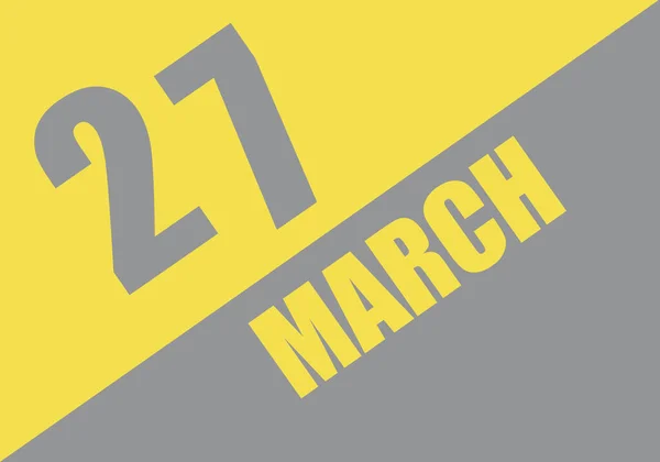 Kalendarz Modnych Kolorach 2021 Marzec Tło Liternictwo Ultimate Gray Oświetlenie — Zdjęcie stockowe