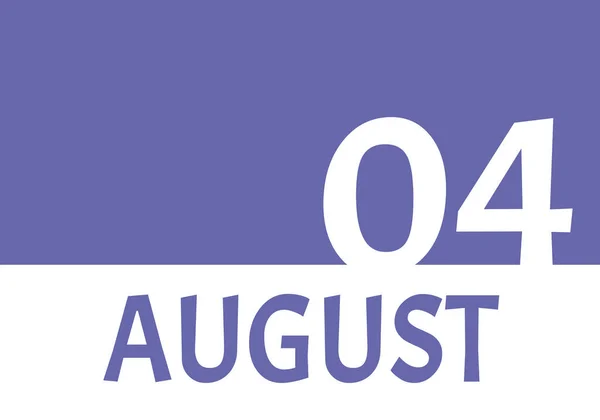 日期为8月4日 带有复制空间 非常漂亮的背景和白色的数字2022年的趋势色彩 重要日期概念 — 图库照片