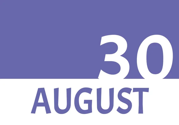 コピースペース付き8月30日カレンダー日付 非常にペルイの背景と白の数字 2022年のトレンドカラー 重要な日付概念 — ストック写真