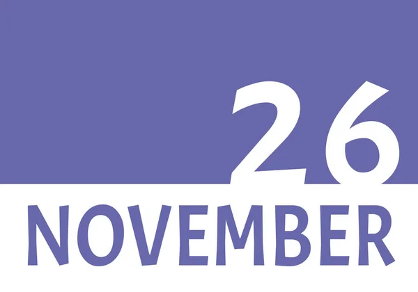 November Kalenderdatum Mit Kopierraum Sehr Peri Hintergrund Und Weiße Zahlen — Stockfoto