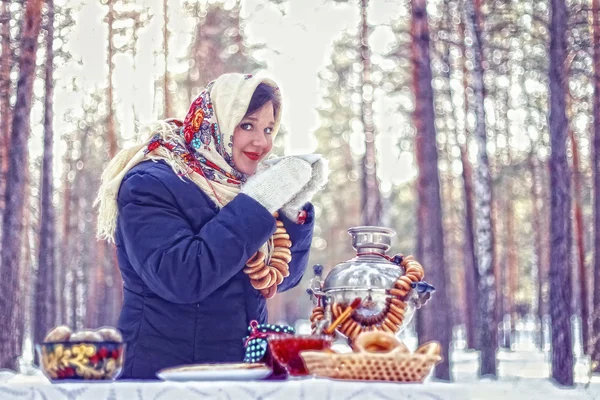 Russian beauty. — Stock Photo, Image