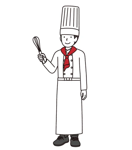 Ilustração Chef Pastelaria Masculino — Vetor de Stock