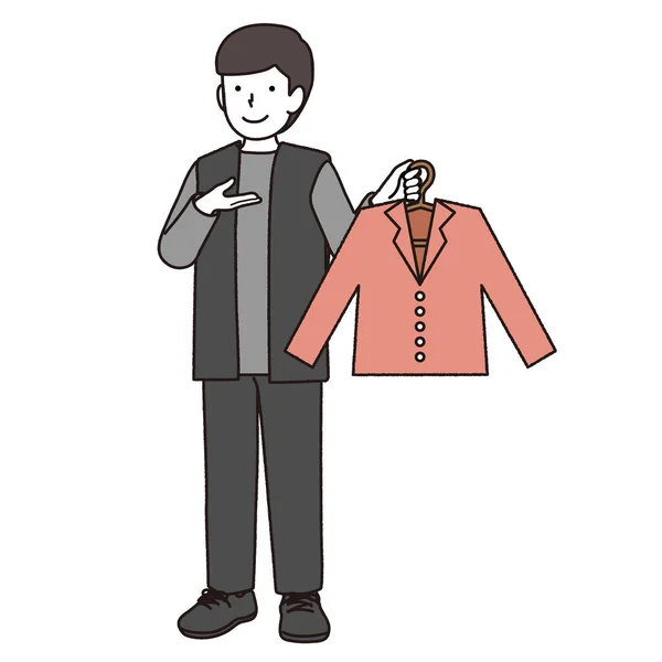 Male Illustration Apparel Clerk Occupation — Stock Vector