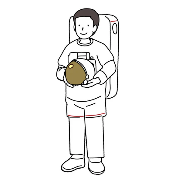Astronauta Masculino Ilustración Ocupación — Vector de stock