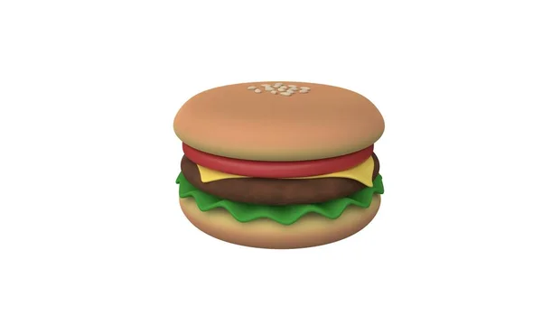 Hambúrguer Queijo Ilustração 3Dcg — Fotografia de Stock
