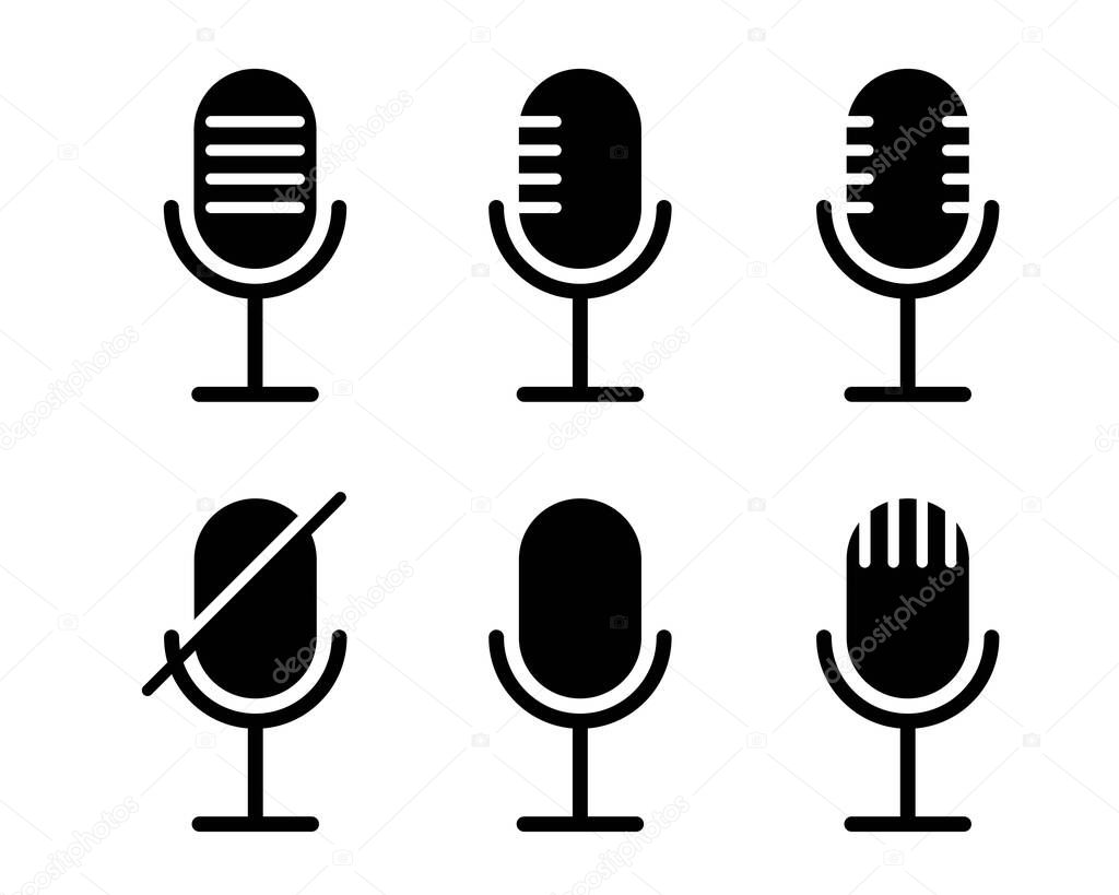 Microphone icon set : Vector