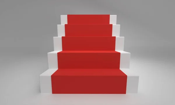カーペット階段画像3Dcgイラスト — ストック写真