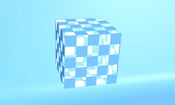 Cube Blue Background 3Dcg Illustration — стоковое фото