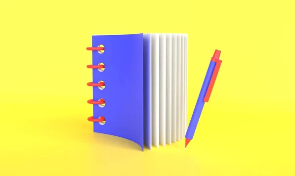 Notepad Mechanical Pencil 3Dcg Illustration — Stok fotoğraf