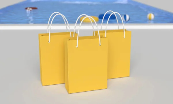 Pool Summer Shopping Image 3Dcg Illustration — Stockfoto
