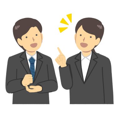 Takım elbiseli kadınlar ve erkekler arasındaki tartışma.