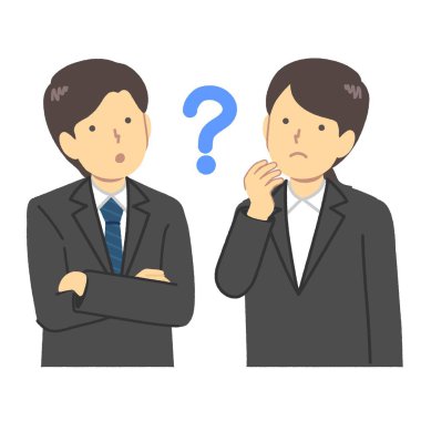 Takım elbiseli kadın ve erkekler Hatena illüstrasyon materyali