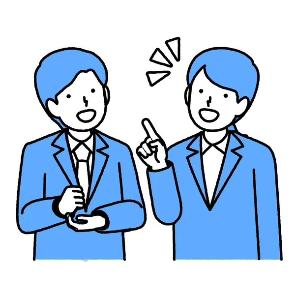 Takım elbiseli kadınlar ve erkekler arasındaki tartışma.