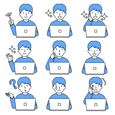 Çocuk kişisel bilgisayar kullanarak ayarlandı: Vektör