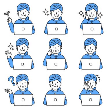 Orta yaşlı kadınlar kişisel bilgisayar kullanıyor.