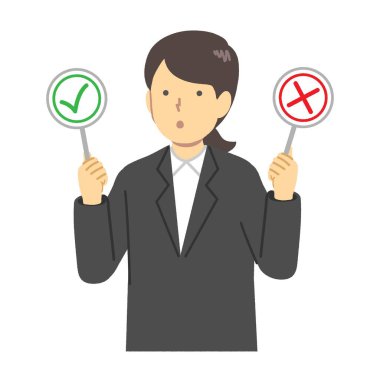 Kadın ofis çalışanı Doğru Yanıt Yanlış