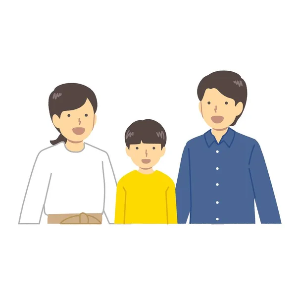 Illustration Family Three Vector — ストックベクタ