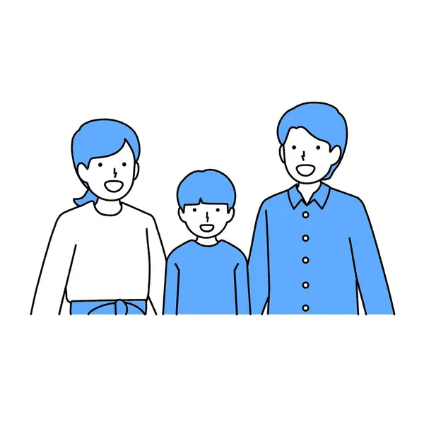Illustration Family Three Vector — Vettoriale Stock