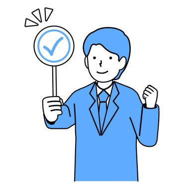 Erkek ofis çalışanı Doğru Yanıt Yanlış