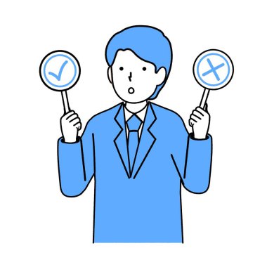 Erkek ofis çalışanı Doğru Yanıt Yanlış