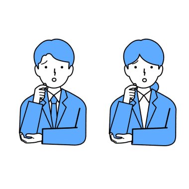 Erkek ve kadın ofis çalışanları: Şüpheliler