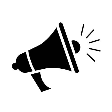 Black and white megaphone icon : vector