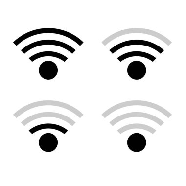Gray wifi icon set : vector