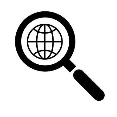 Black and white loupe icon : vector