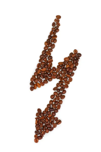 Coffee grains in the shape of arrow — Stock Photo, Image