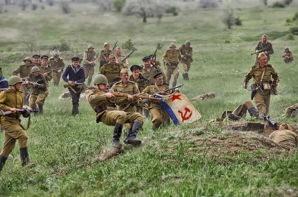 Odessa, Ukraine - May 6: Fragment Reconstruction combat events in 1944 in the Battle of Odessa, День Победы — Stockfoto