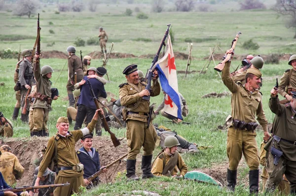 Odessa, Ukraine - May 6: Fragment Reconstruction combat events in 1944 in the Battle of Odessa, День Победы — Stockfoto